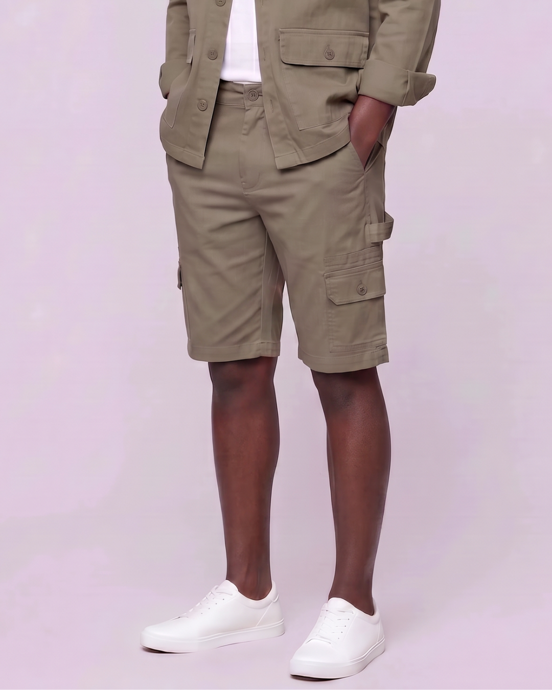 Men's Carpenter Utility Shorts + Four-Pocket Utility Overshirt Set
