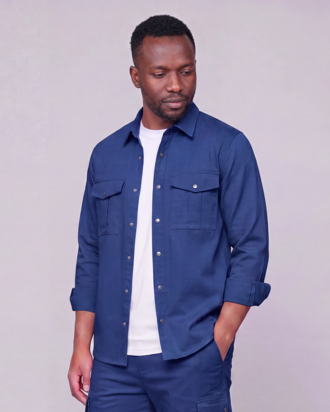 Men's Snap-Button Overshirt