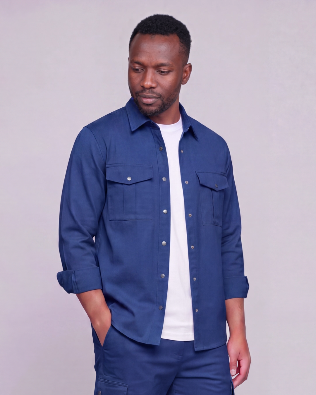 Men's Snap-Button Overshirt