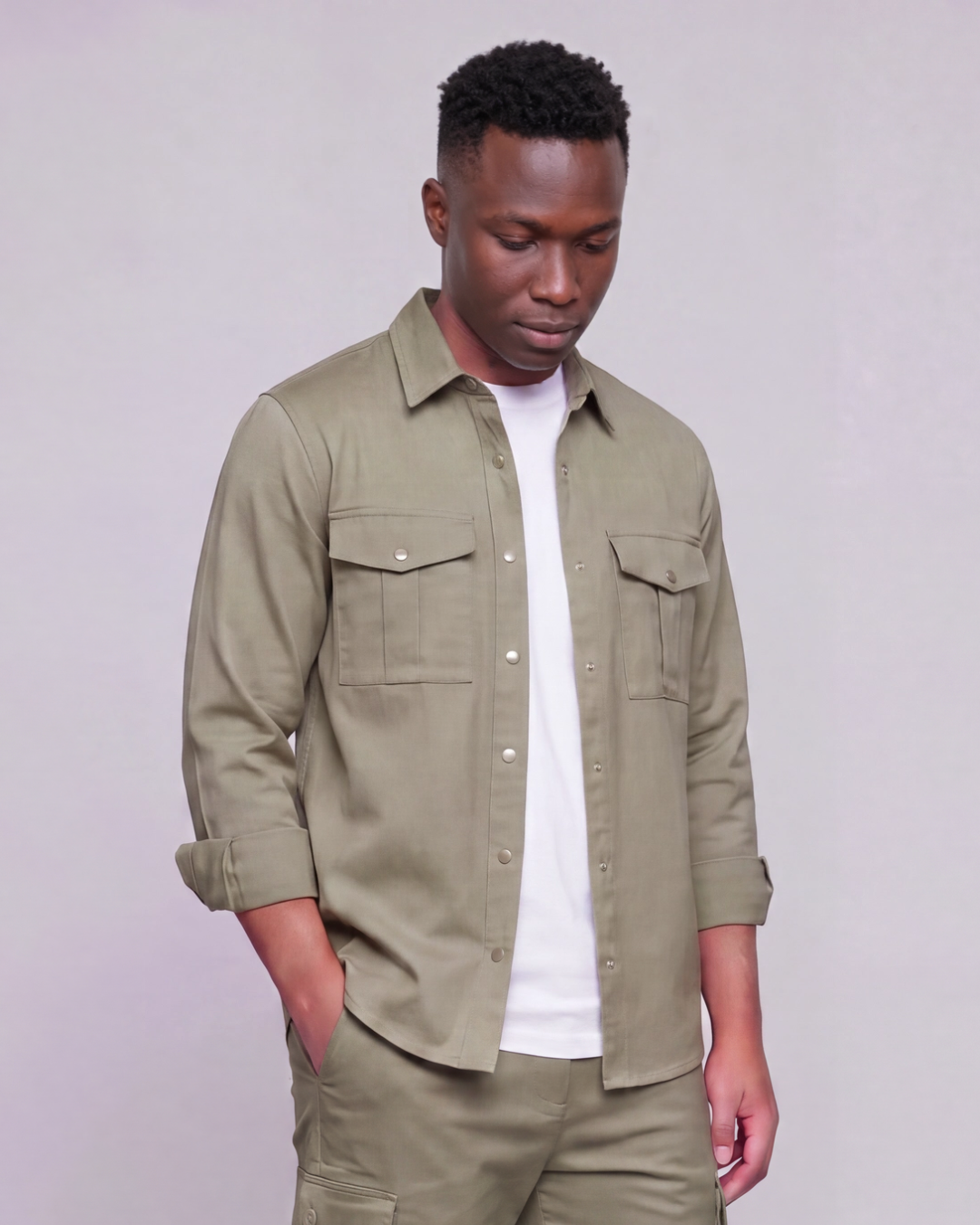 Men's Snap-Button Overshirt