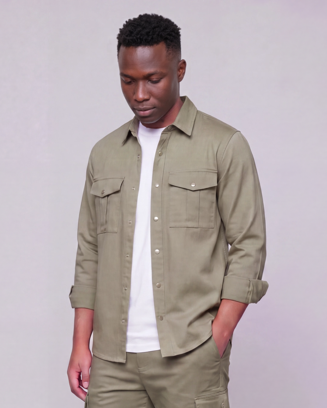 Men's Snap-Button Overshirt