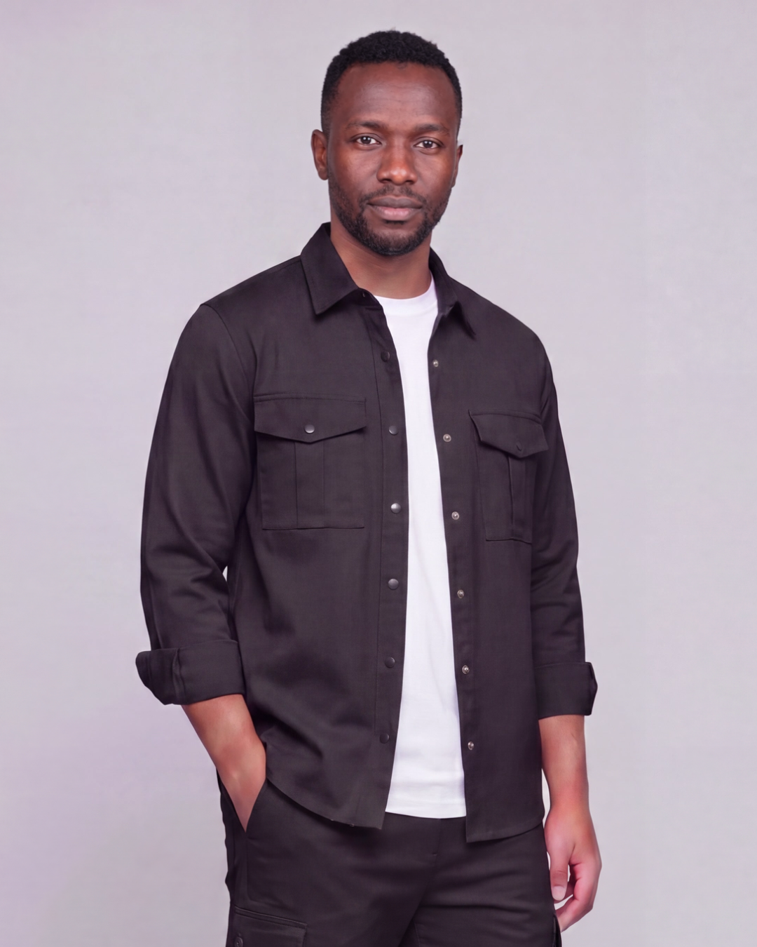Men's Snap-Button Overshirt