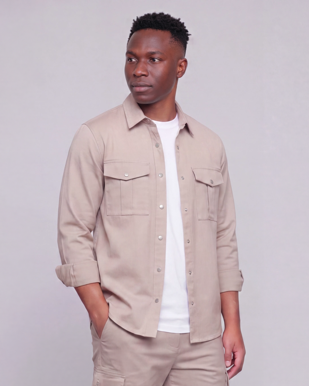 Men's Snap-Button Overshirt