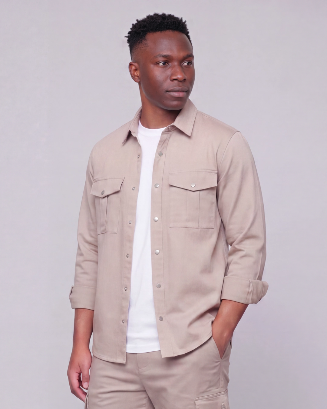 Men's Snap-Button Overshirt