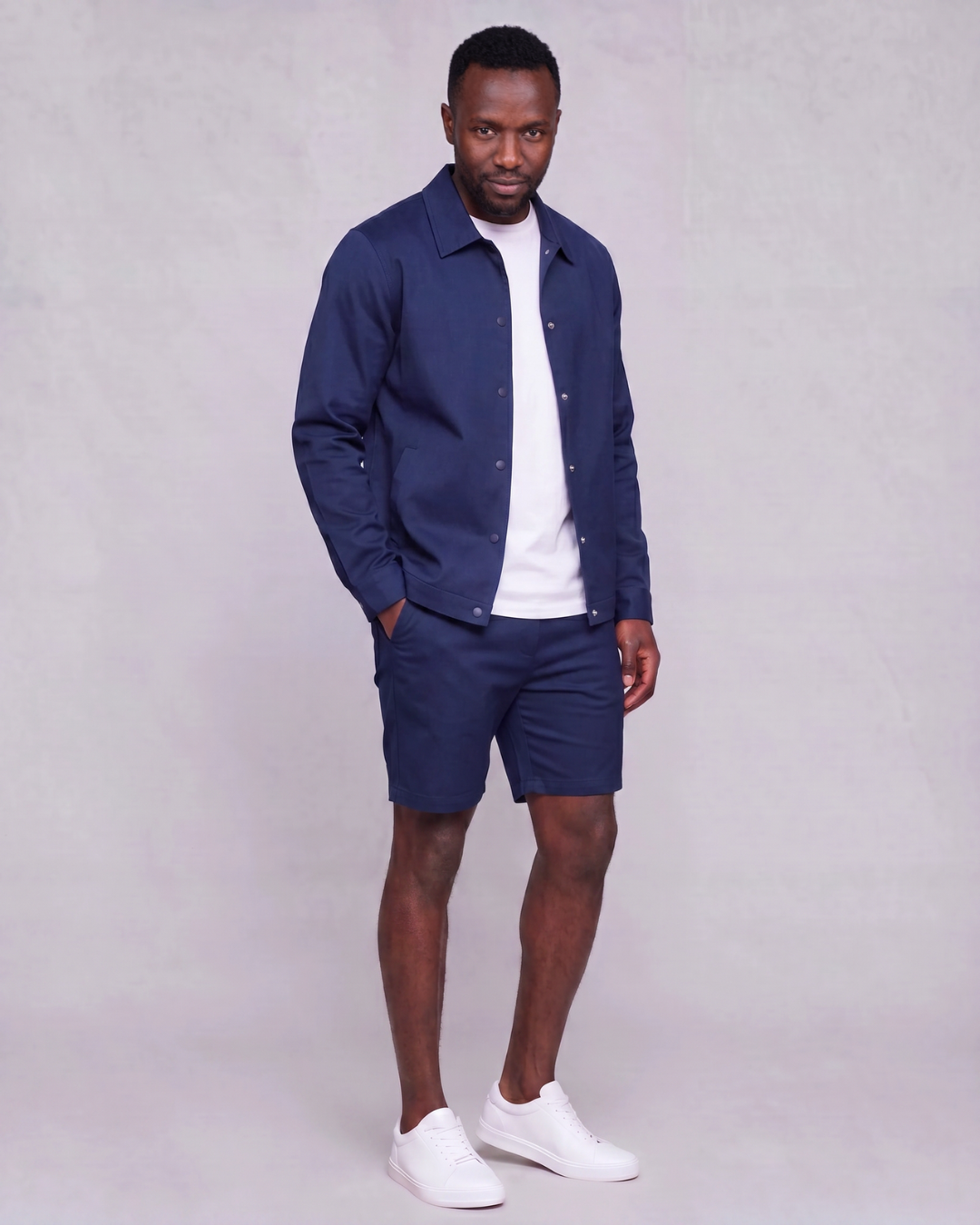 Men's Classic Chino Shorts + Coach Jacket Set