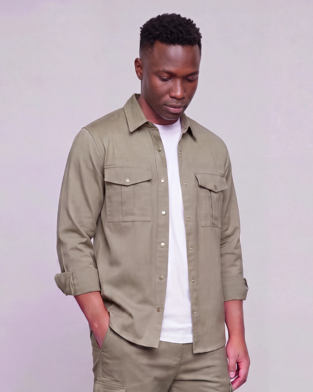 Men's Snap-Button Overshirt