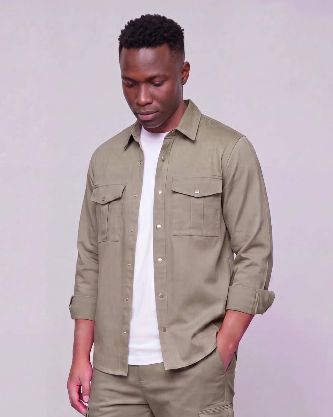 Men's Snap-Button Overshirt