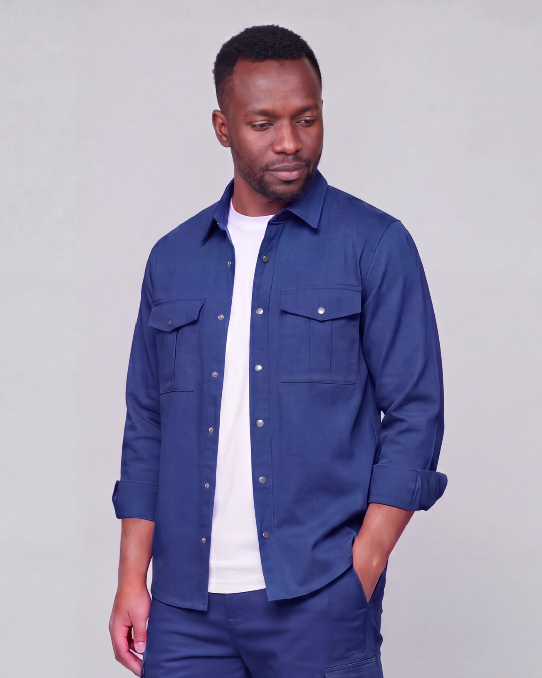 Men's Snap-Button Overshirt