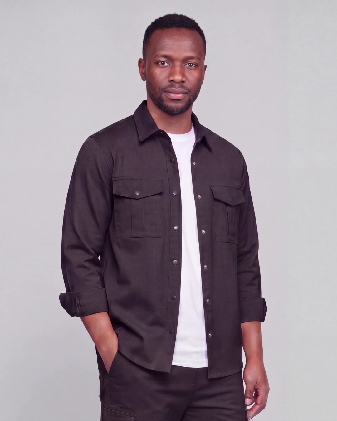 Men's Snap-Button Overshirt