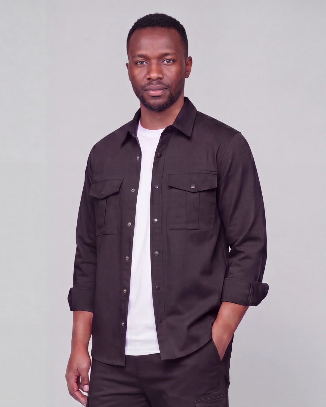 Men's Snap-Button Overshirt