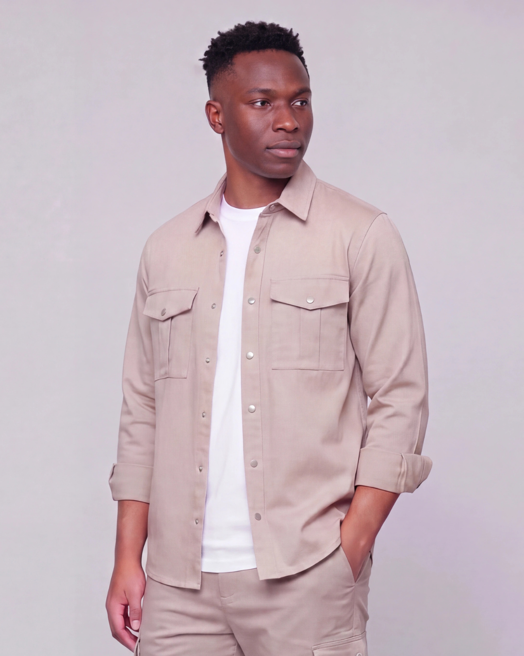 Men's Snap-Button Overshirt