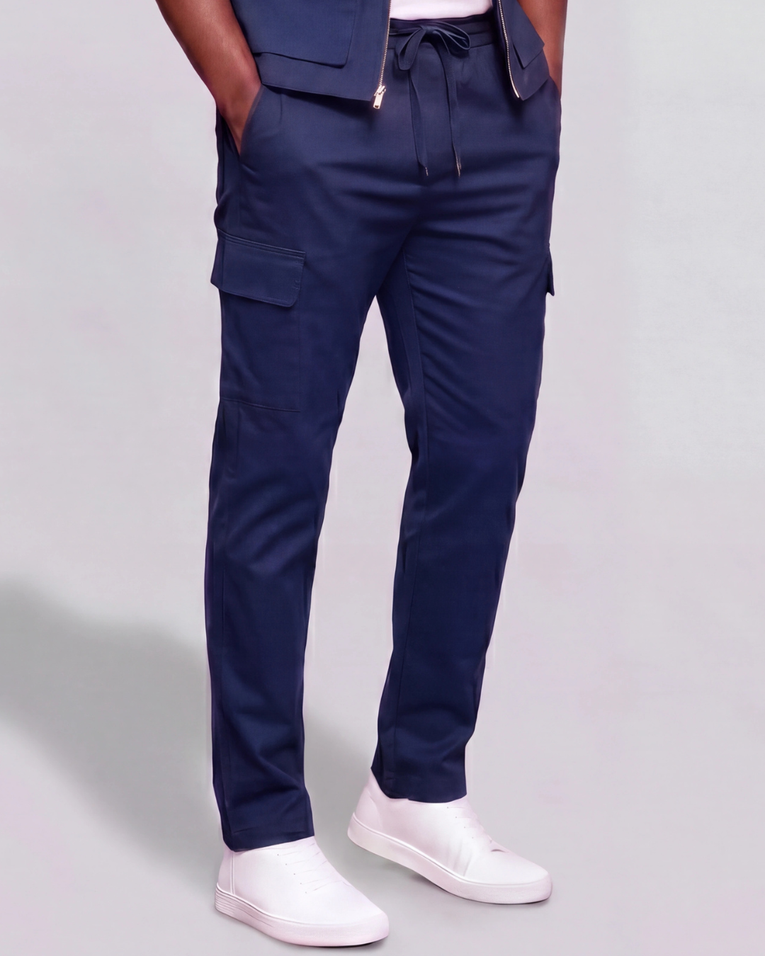 Men's Cotton Twill Cargo Tapered Pants + Twill Vest Set