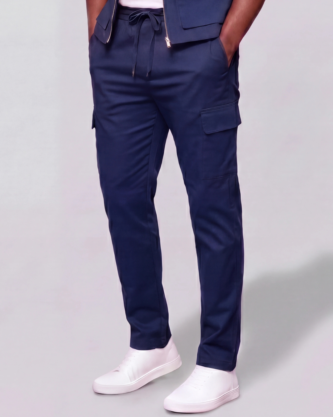 Men's Cotton Twill Cargo Tapered Pants + Twill Vest Set