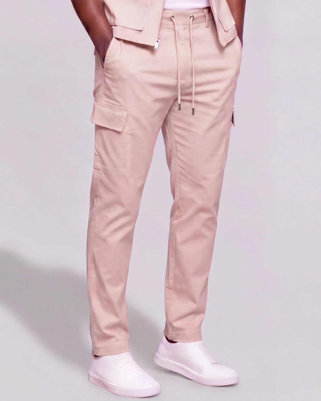 Men's Cotton Twill Cargo Tapered Pants + Twill Vest Set