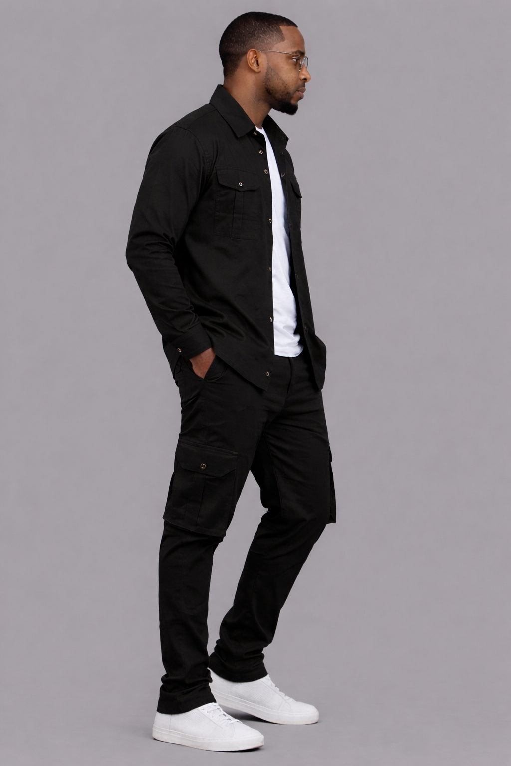 Cotton Twill Shirt &amp; Cargo Pants Set
