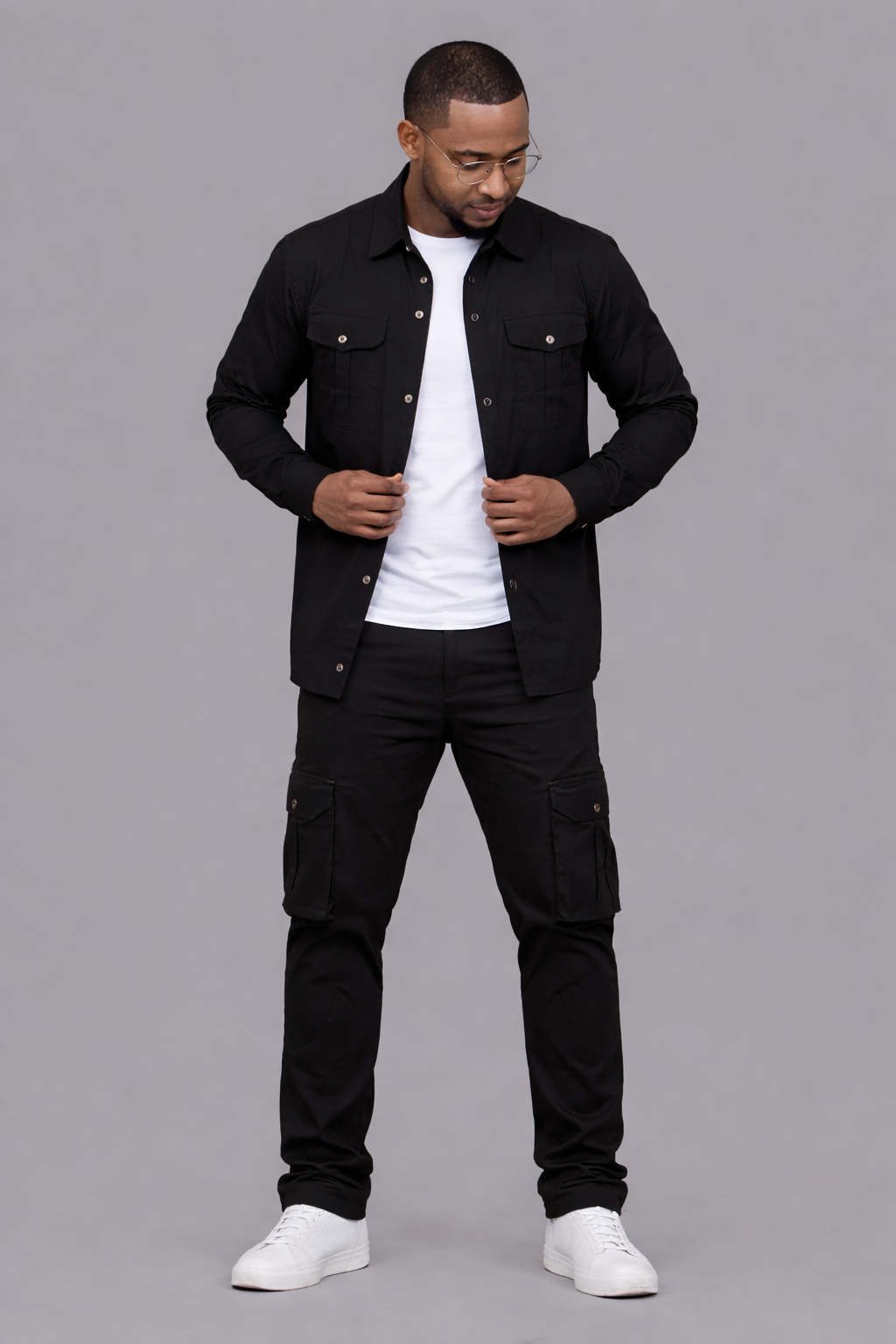 Cotton Twill Shirt &amp; Cargo Pants Set
