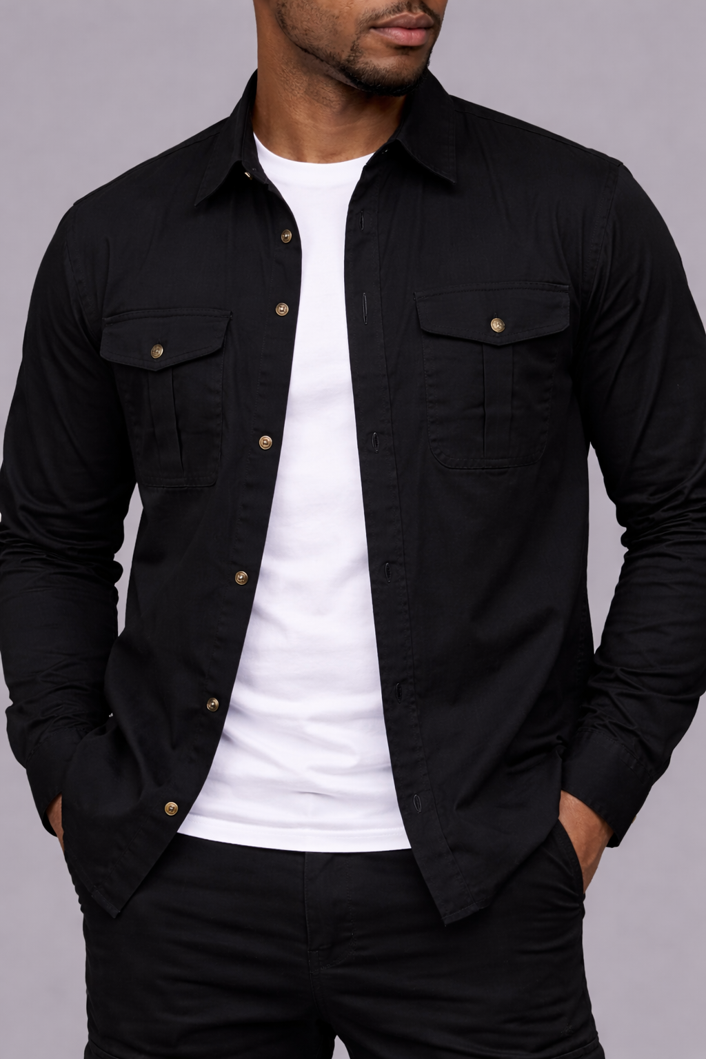 Cotton Twill Shirt &amp; Cargo Pants Set