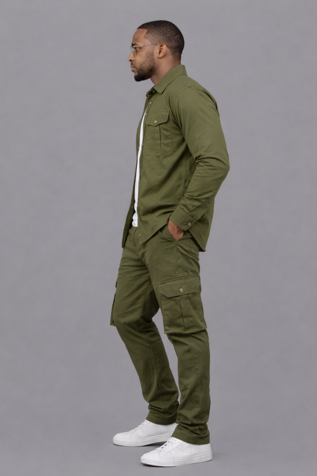 Cotton Twill Shirt &amp; Cargo Pants Set