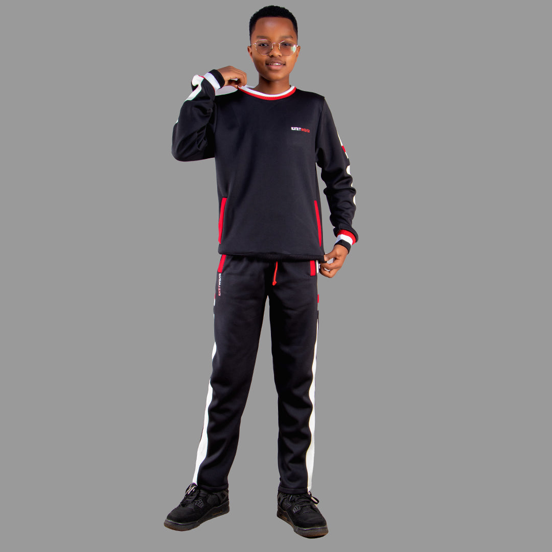 Exetwear Kids' BLACK SWEATSUIT SET