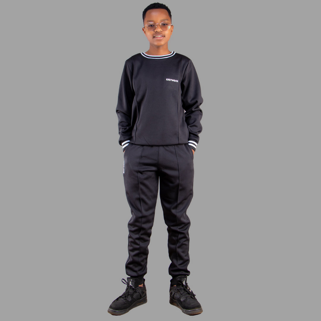 Boy's Black Tech Fleece Jogger Set