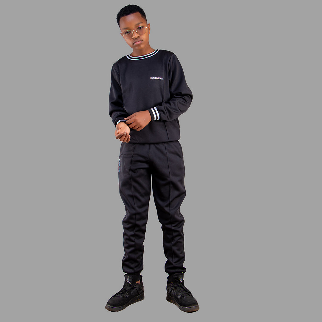 Boy's Black Tech Fleece Jogger Set