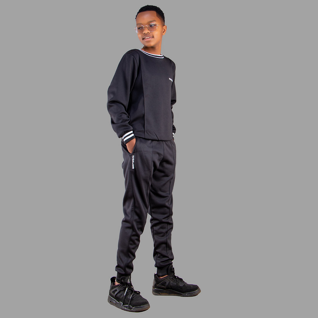 Boy's Black Tech Fleece Jogger Set