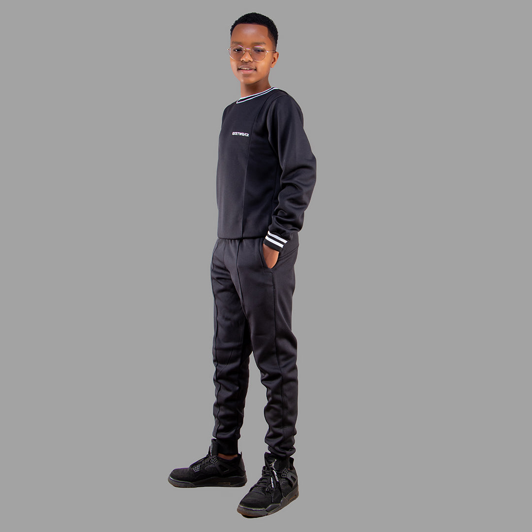 Boy's Black Tech Fleece Jogger Set