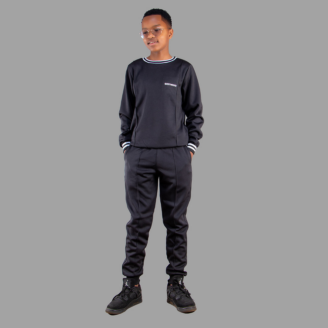 Boy's Black Tech Fleece Jogger Set