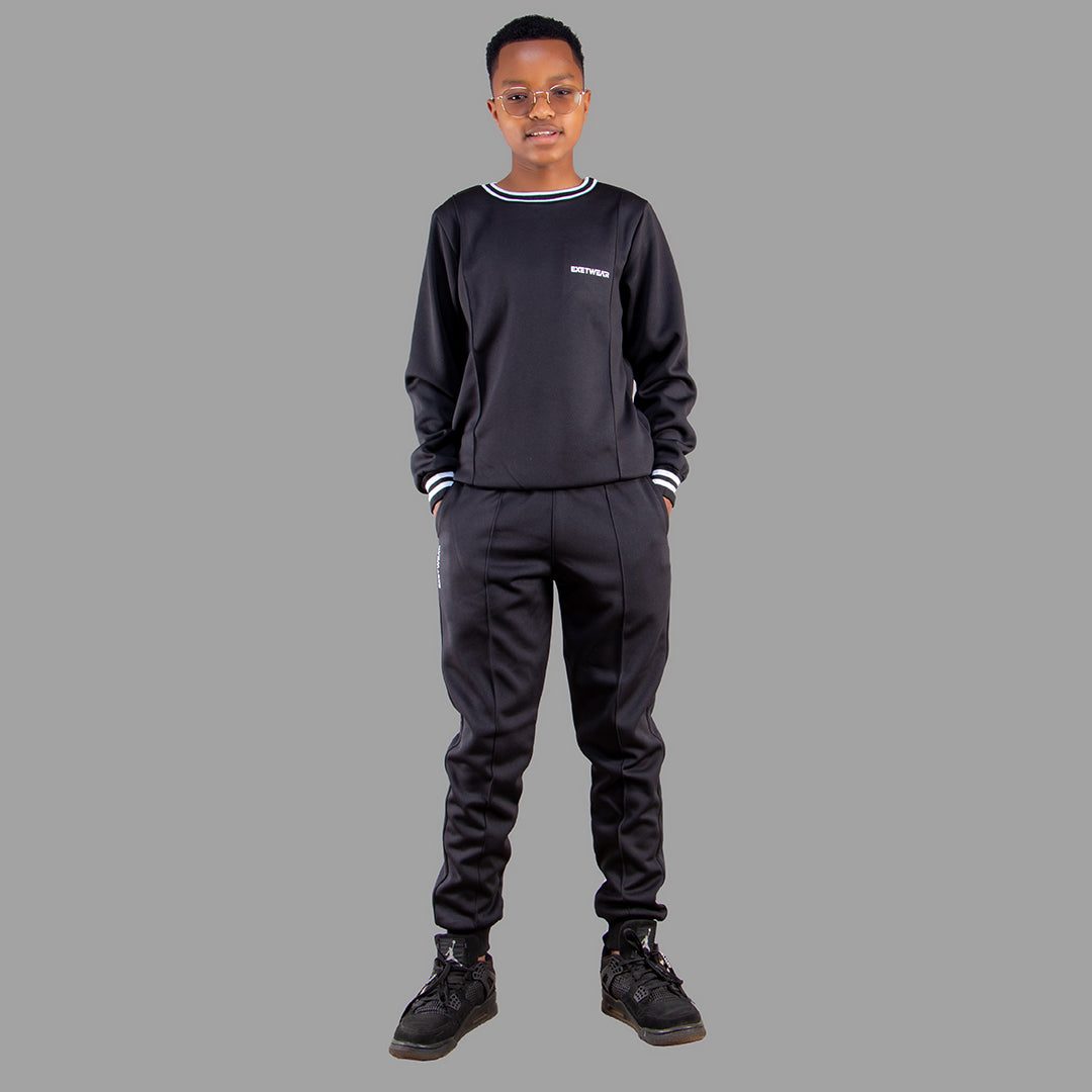 Boy's Black Tech Fleece Jogger Set