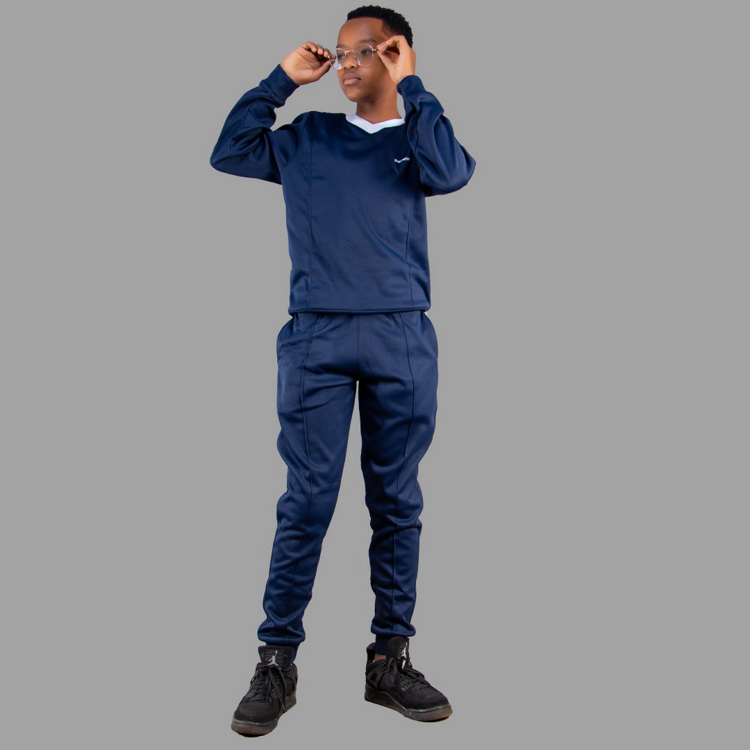 Exetwear Kids' Navy Blue sweatsuit set