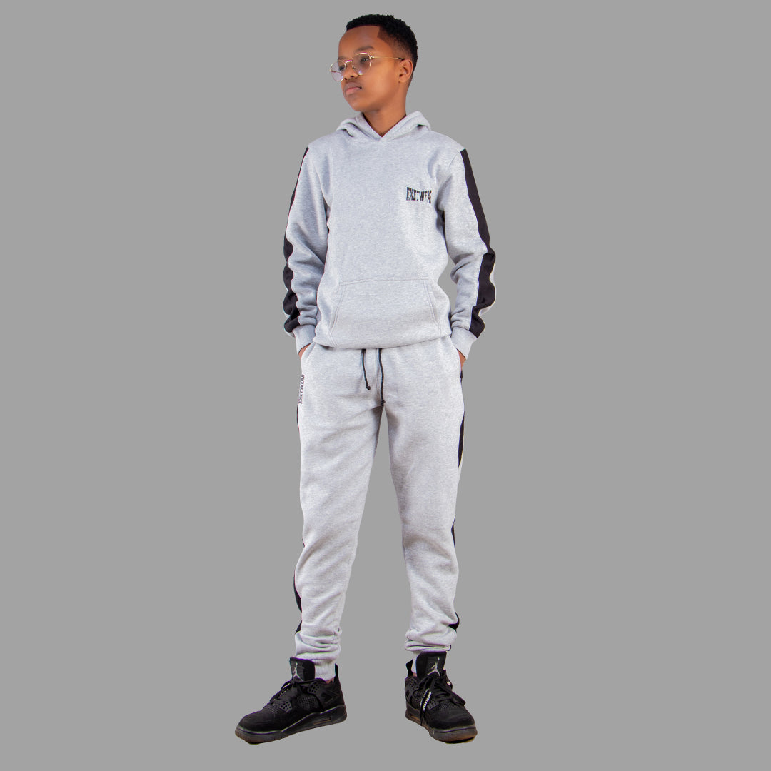 Exetwear Kids Light Grey Hoodie Set