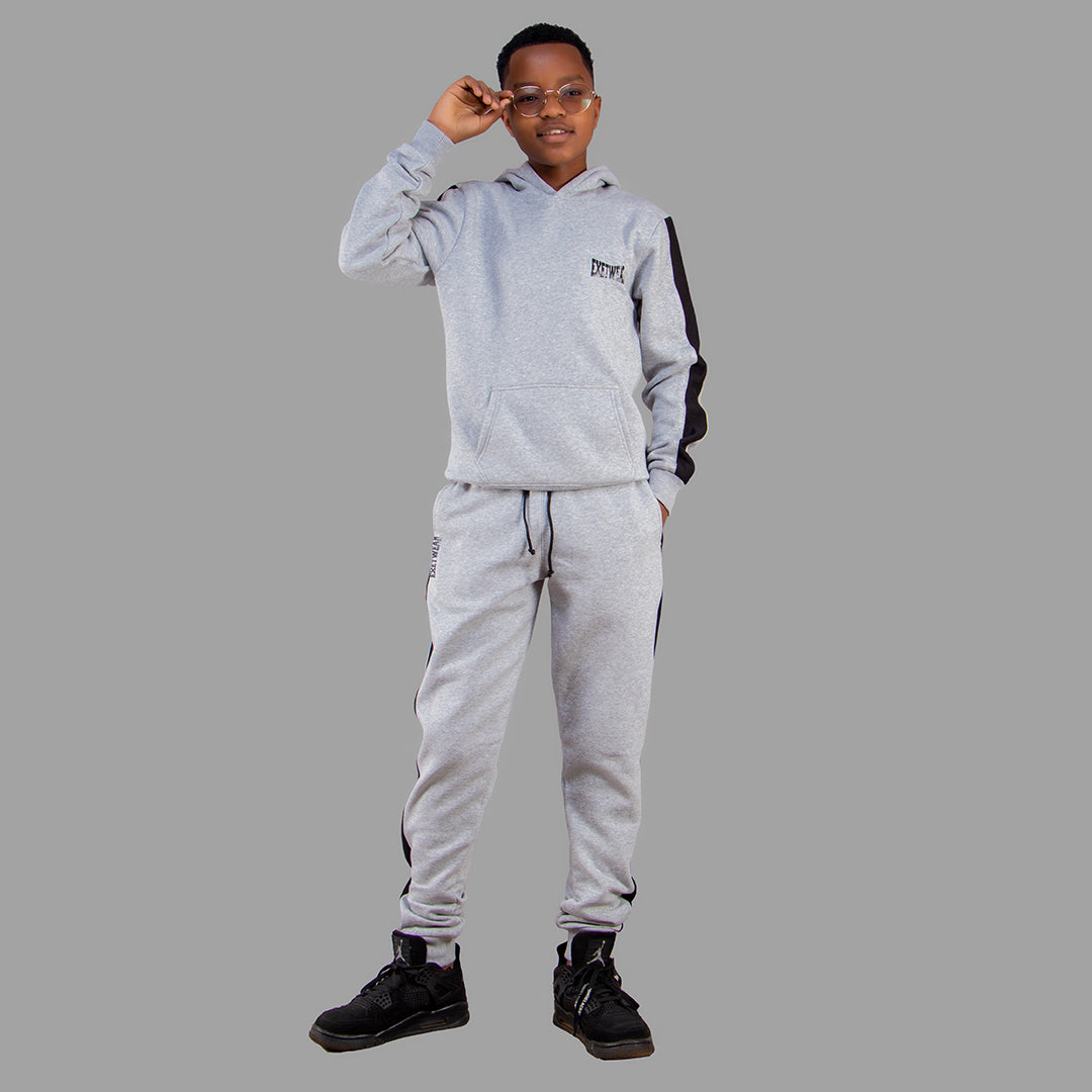 Exetwear Kids Light Grey Hoodie Set