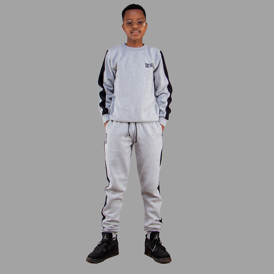 Exetwear Kids Light Grey Sweatshirt Set