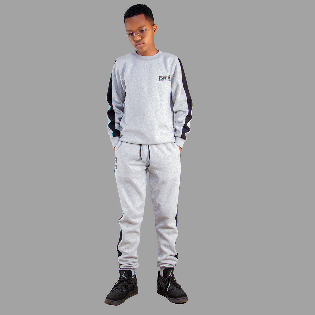 Exetwear Kids Light Grey Sweatshirt Set