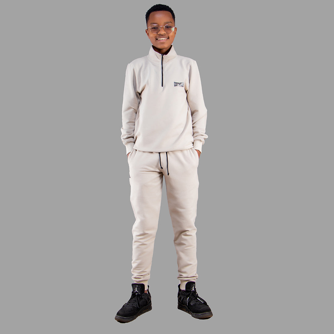 Exetwear Kids' Beige Sweatshirt Set