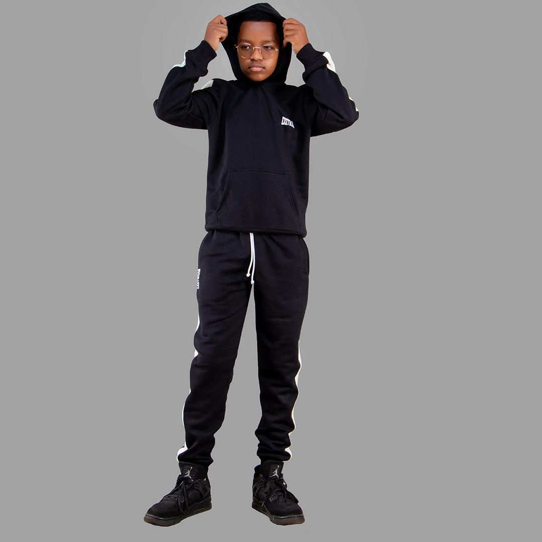 Exetwear Kids Black Hoddie Set