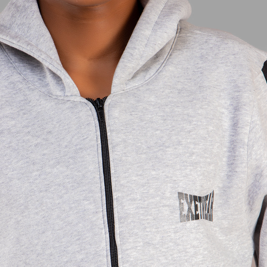 Exetwear Kids' Light Grey Zipper Hoodie