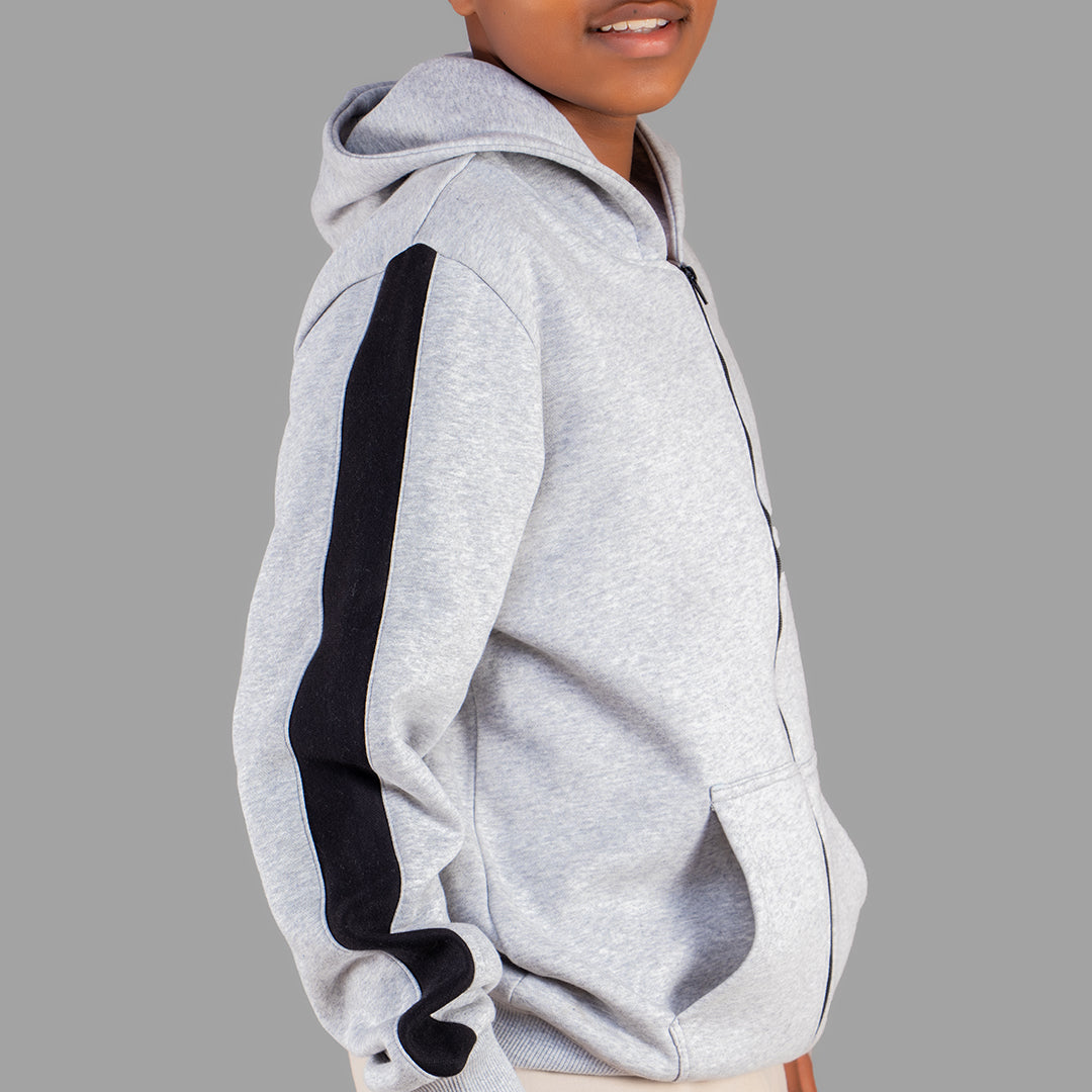 Exetwear Kids' Light Grey Zipper Hoodie