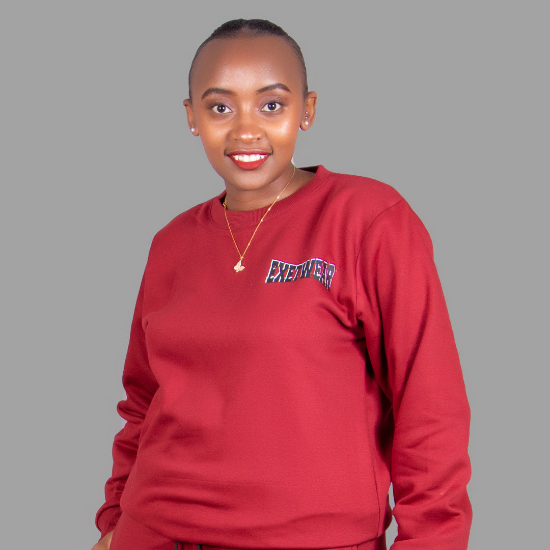 Exetwear Women's Zip-Up Sweatshirt in Maroon