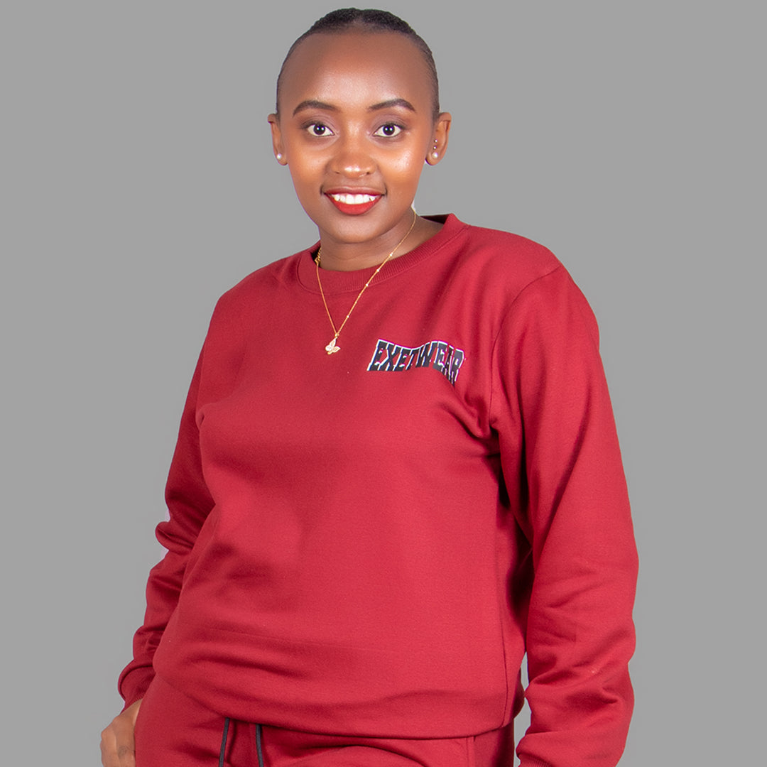 Exetwear Women's Zip-Up Sweatshirt in Maroon