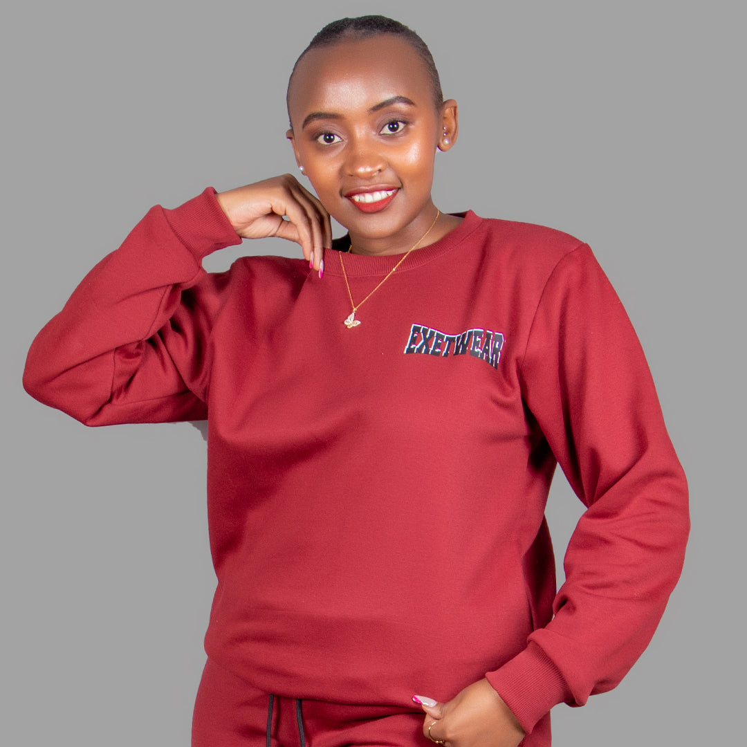 Exetwear Women's Zip-Up Sweatshirt in Maroon