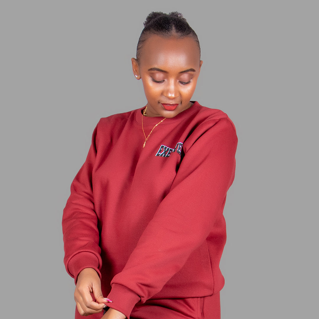 Exetwear Women's Zip-Up Sweatshirt in Maroon