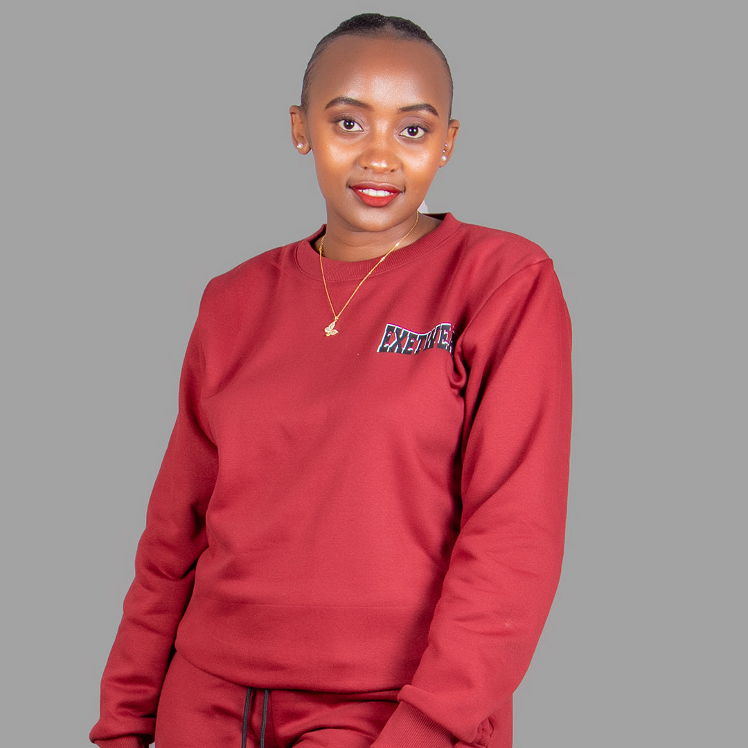 Exetwear Women's Zip-Up Sweatshirt in Maroon