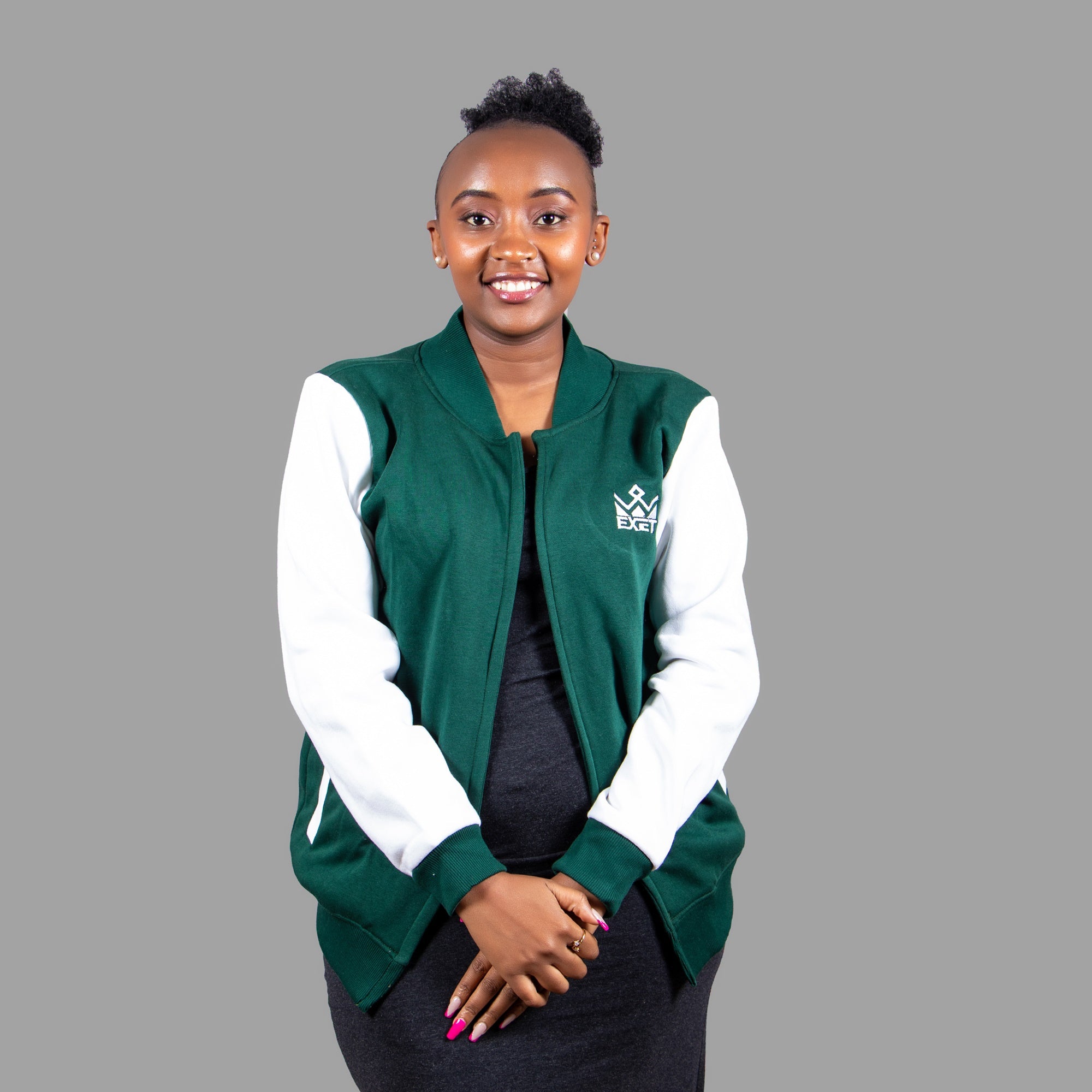 Women Zipper Jacket (Green/White Sleeve)