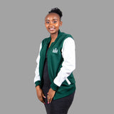 Women Zipper Jacket (Green/White Sleeve)