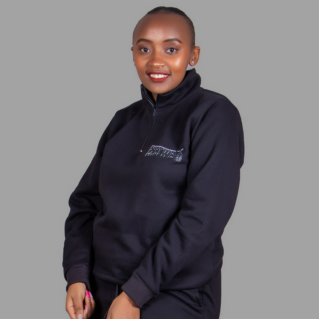 Exetwear Women's Zip-Up Sweatshirt in Black