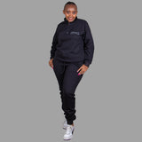 Exetwear Women's Zip-Up Sweatshirt Set (Black)