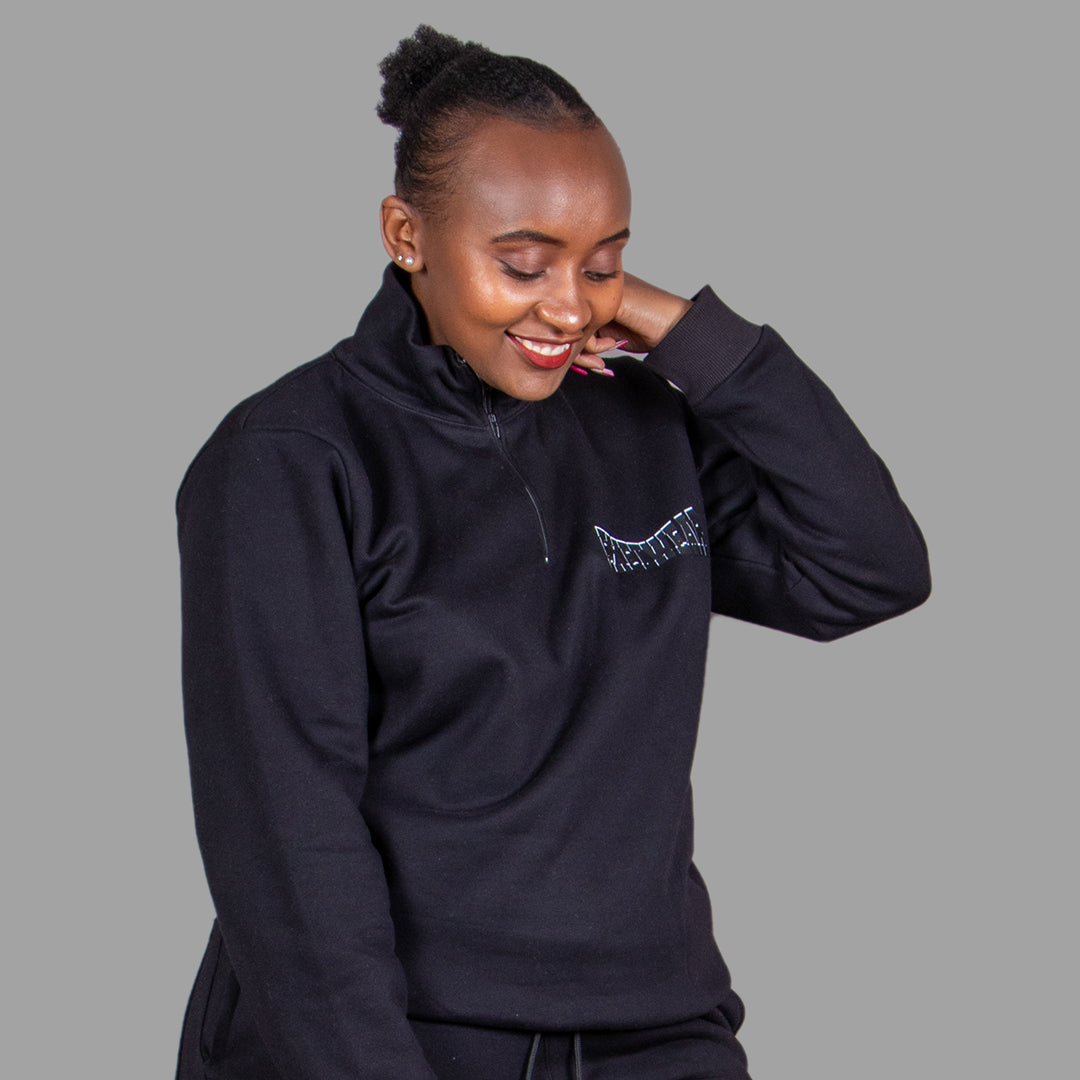 Exetwear Women's Zip-Up Sweatshirt in Black