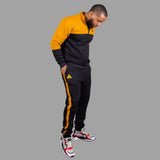 Men's Zip-Up Sweatshirt Set (Black/Mustard yellow)