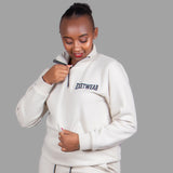 Exetwear Women's Zip-Up Sweatshirt in Beige
